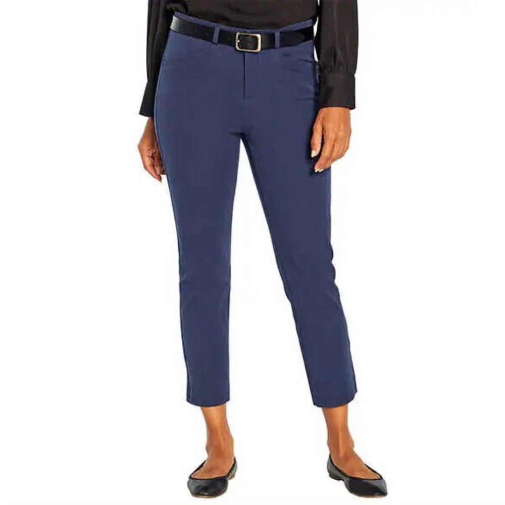 NWT Banana Republic Womens Slim Straight Cropped Pants Blue Size 14 $60 1A066